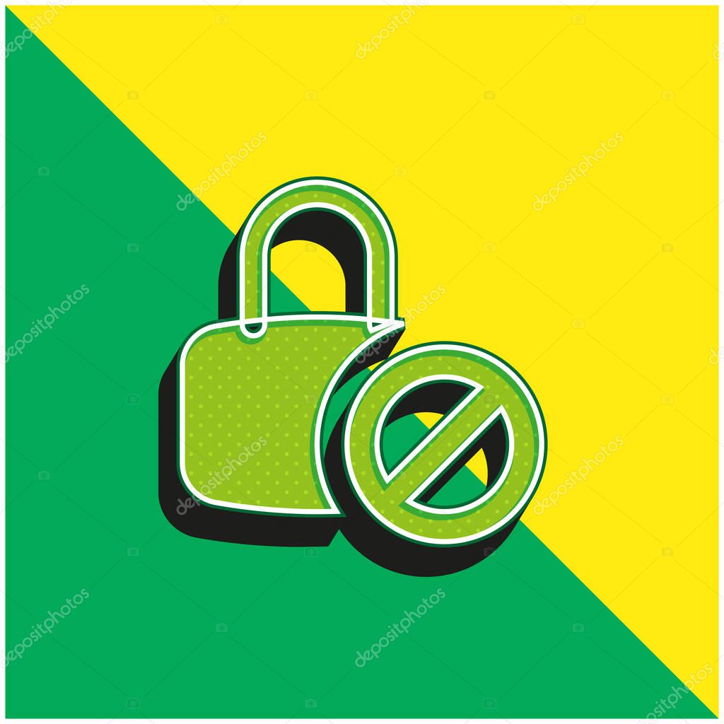 Blocked Green and yellow modern 3d vector icon logo