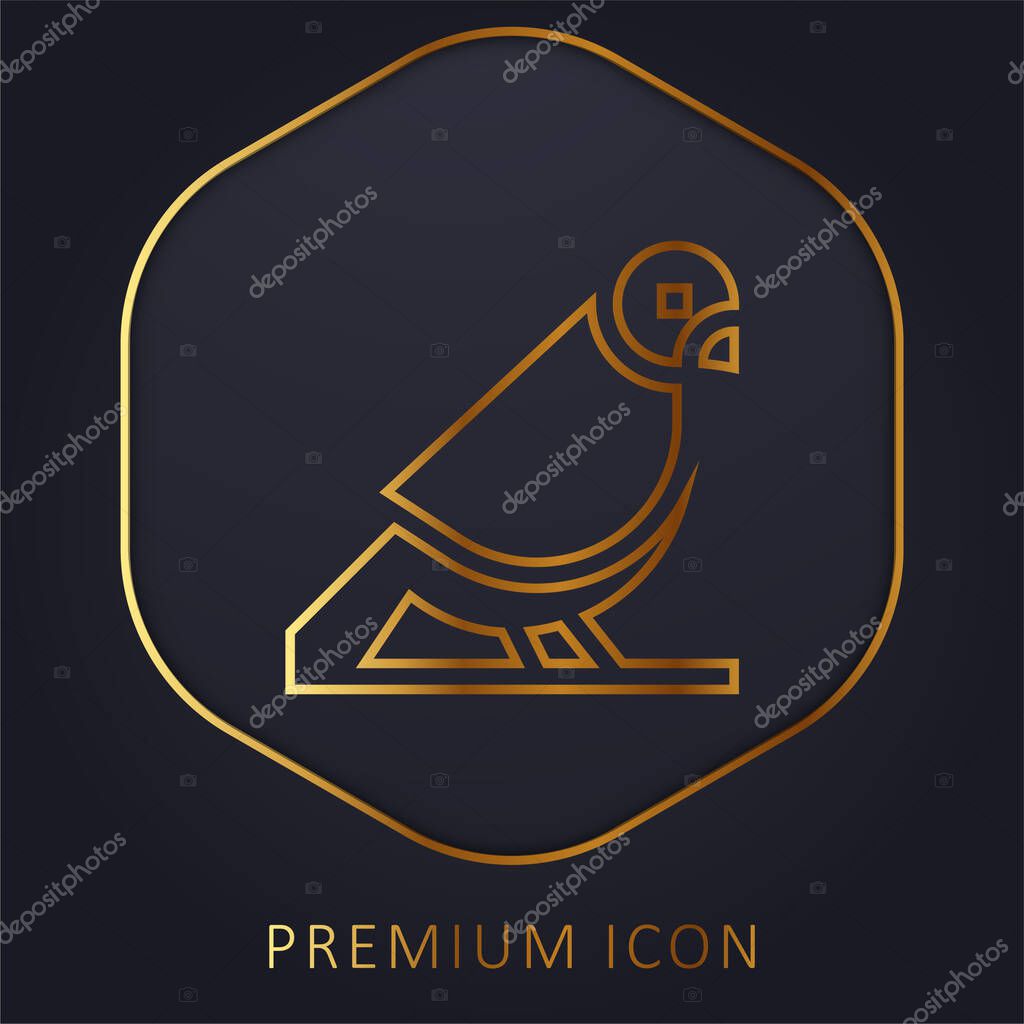Bird golden line premium logo or icon