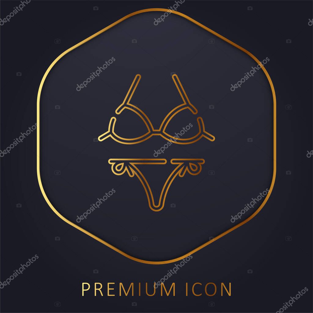 Bikini golden line premium logo or icon
