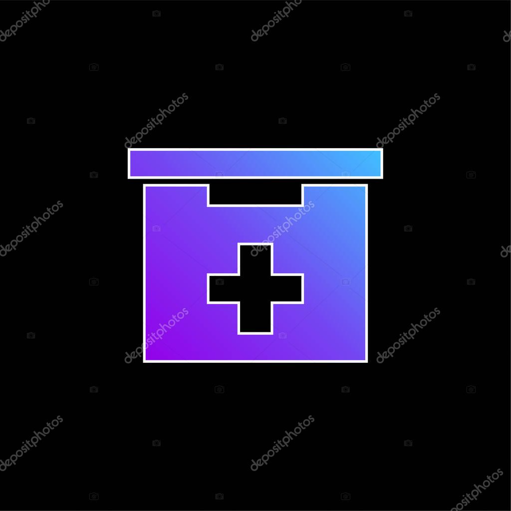 Bathroom First Aid Kit Box blue gradient vector icon