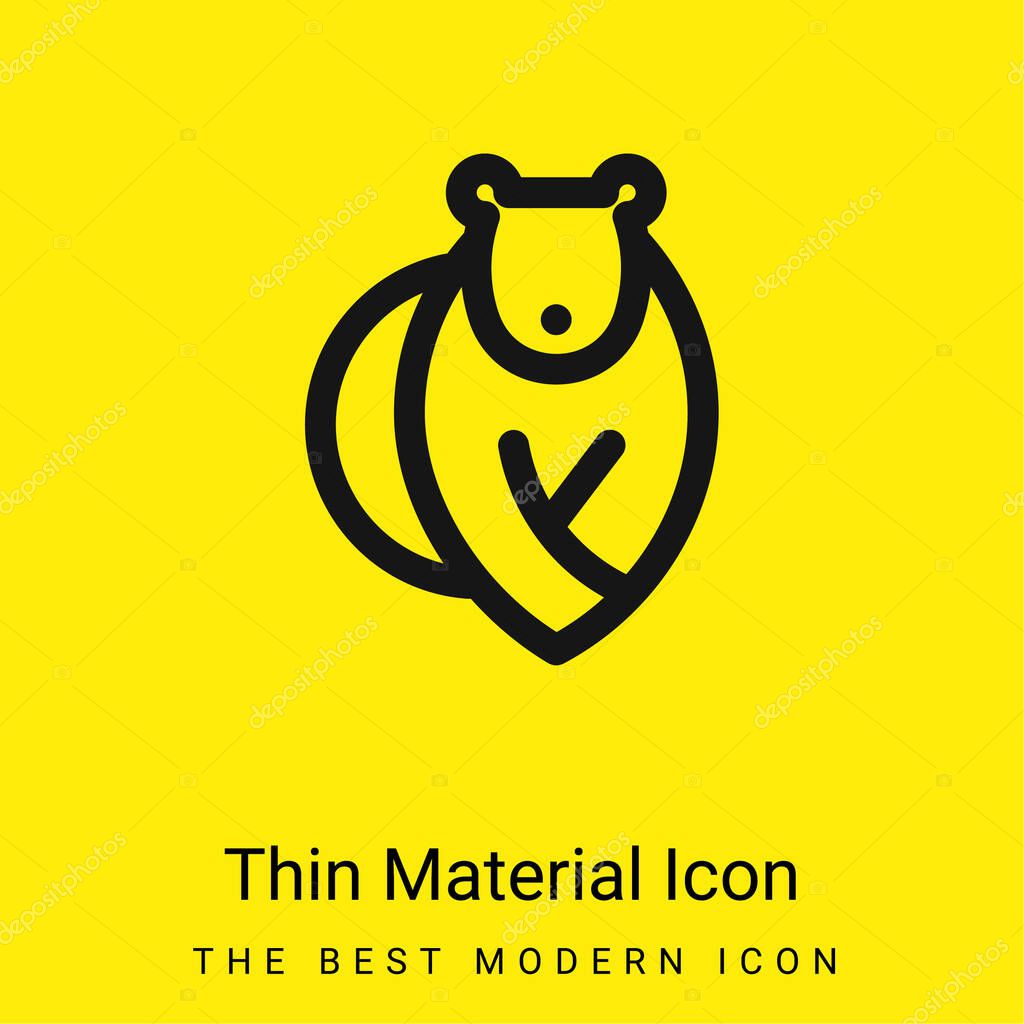 Bear minimal bright yellow material icon
