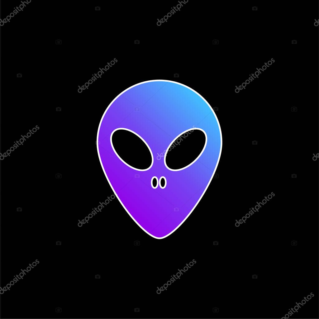 Alien Face blue gradient vector icon