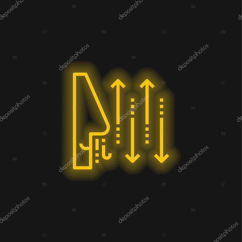 Breathing yellow glowing neon icon