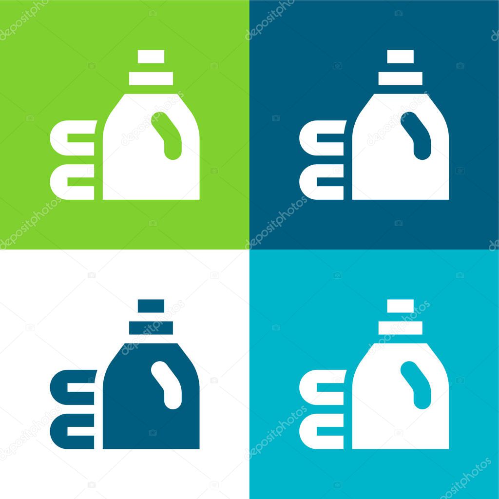 Bleach Flat four color minimal icon set