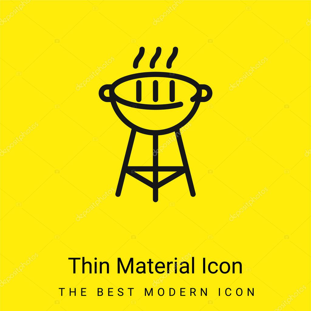 Barbecue Grill minimal bright yellow material icon
