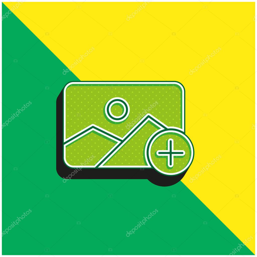 Add Green and yellow modern 3d vector icon logo