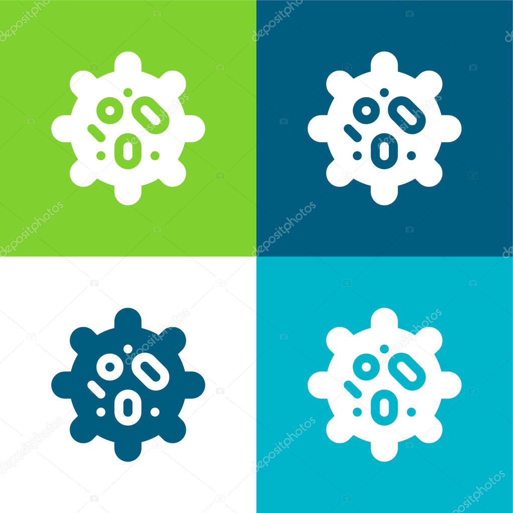 Biology Flat four color minimal icon set