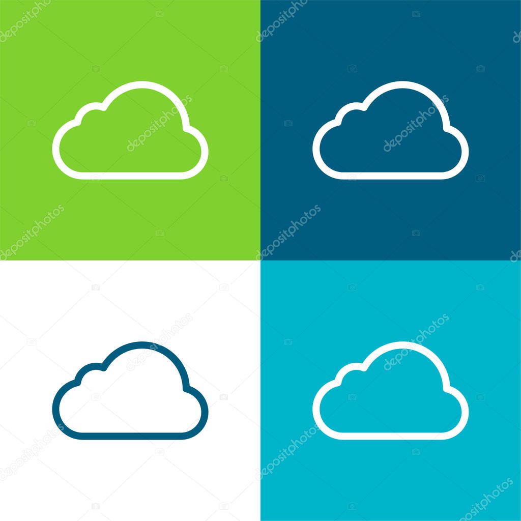 Big Cloud Flat four color minimal icon set