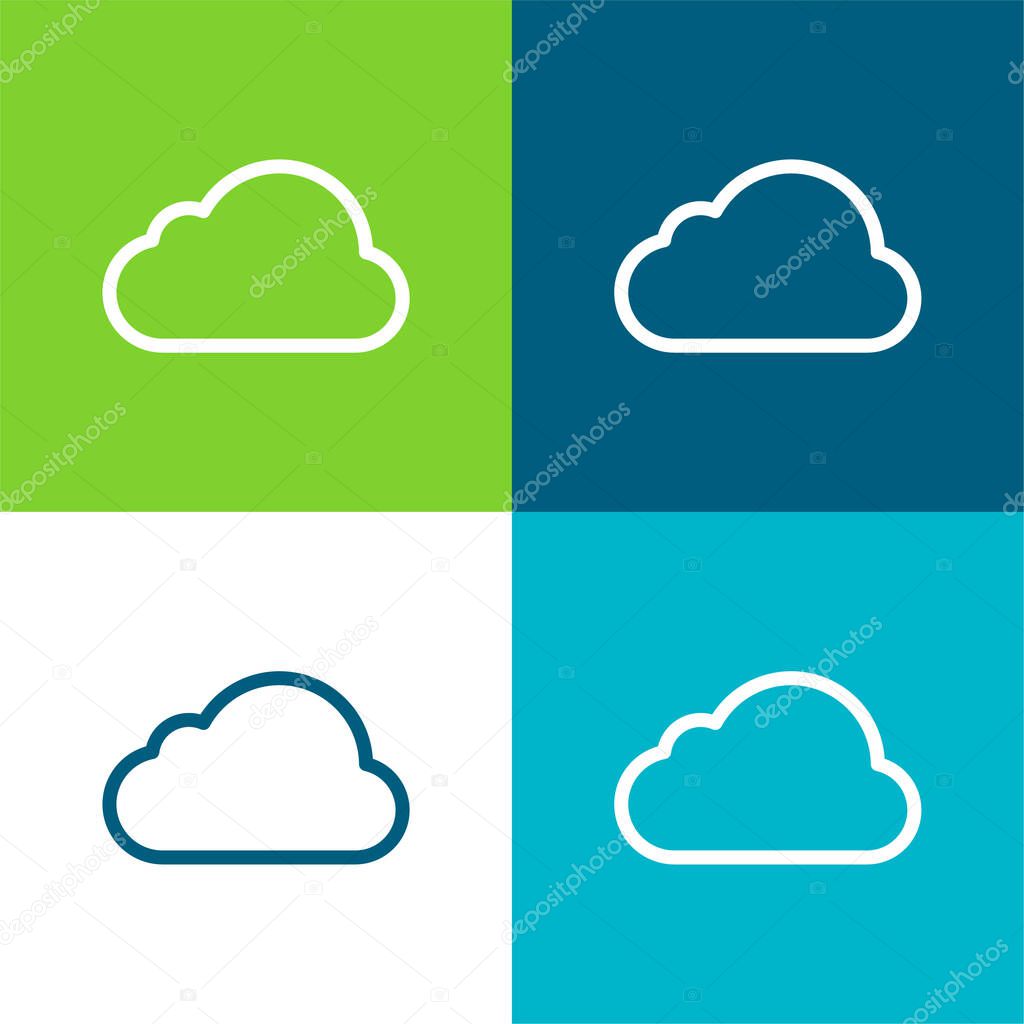 Big Cloud Flat four color minimal icon set