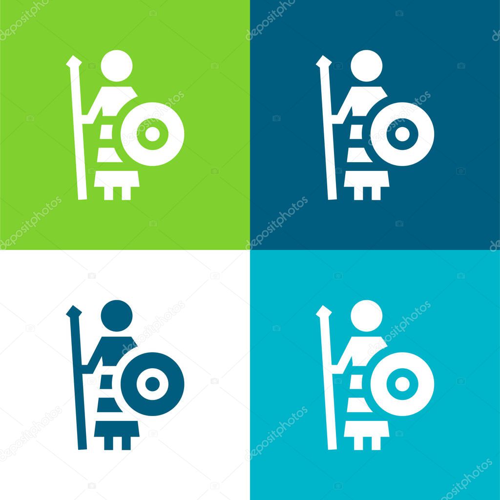 Athena Flat four color minimal icon set