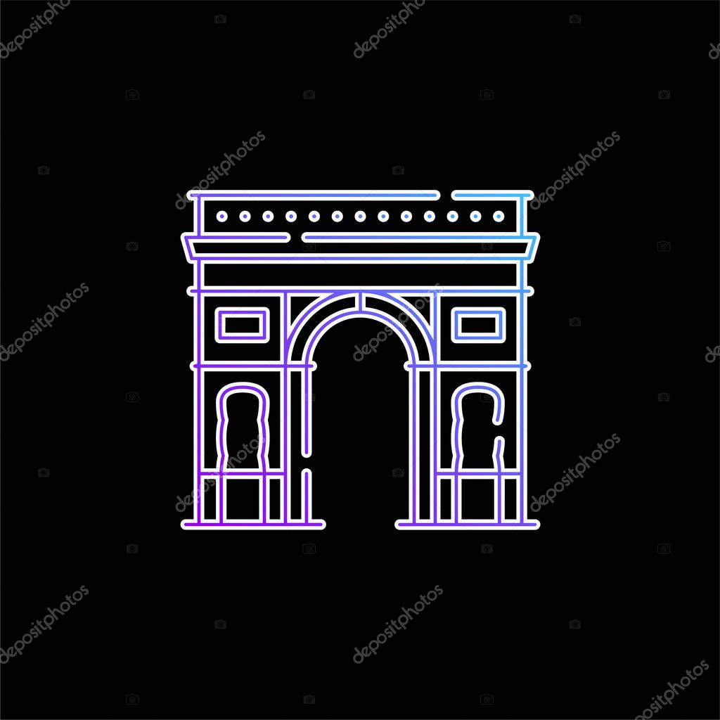 Arch Of Triumph blue gradient vector icon