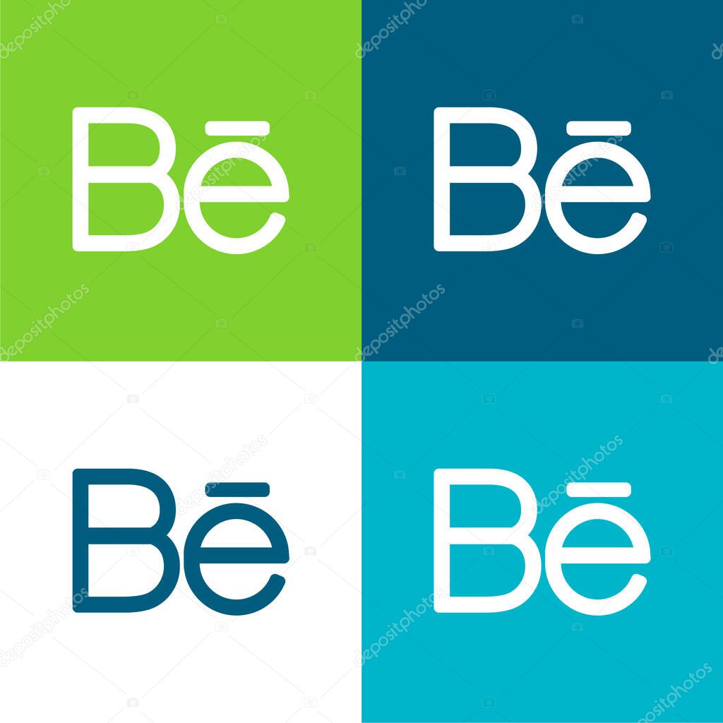 Behance Big Logo Flat four color minimal icon set