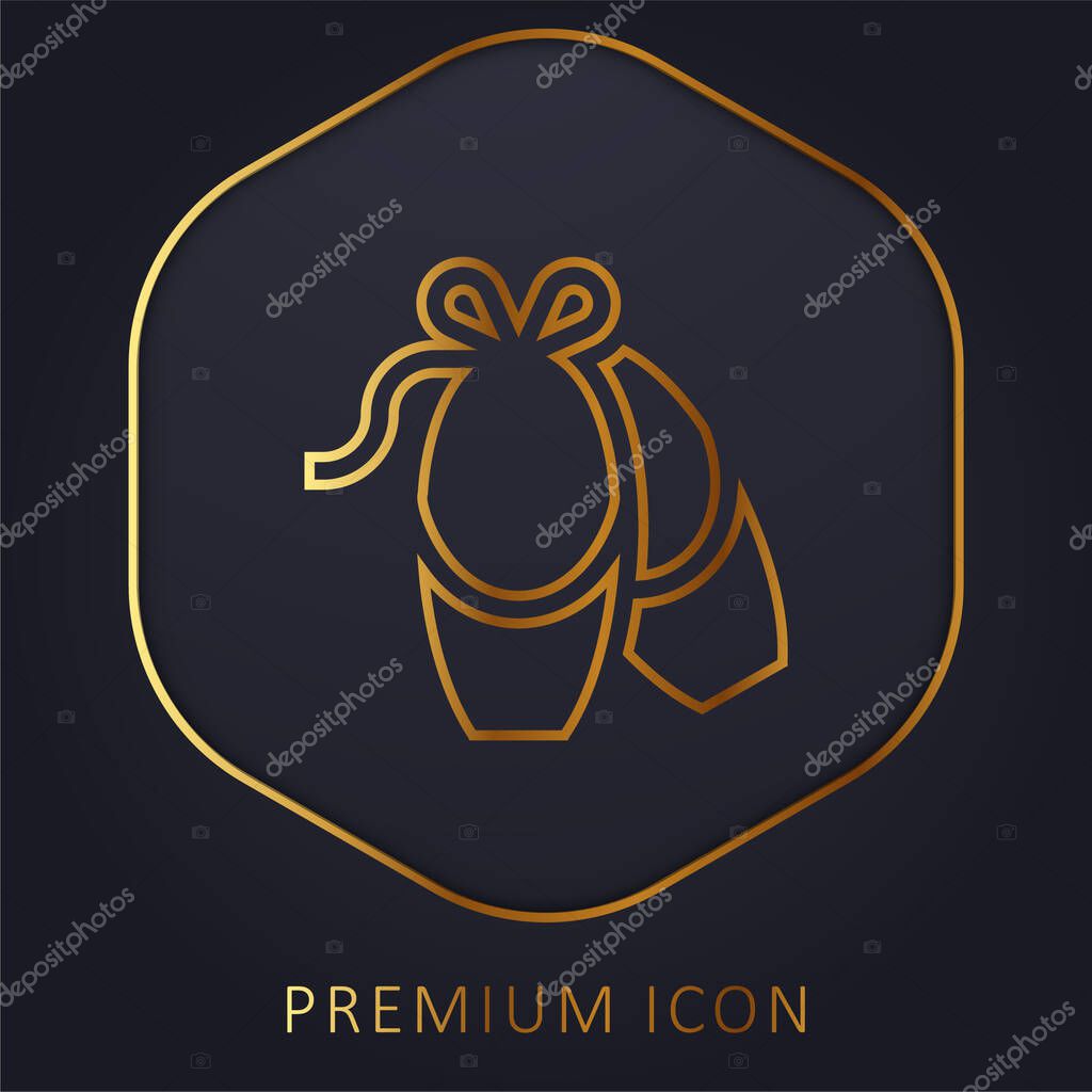 Ballerina golden line premium logo or icon