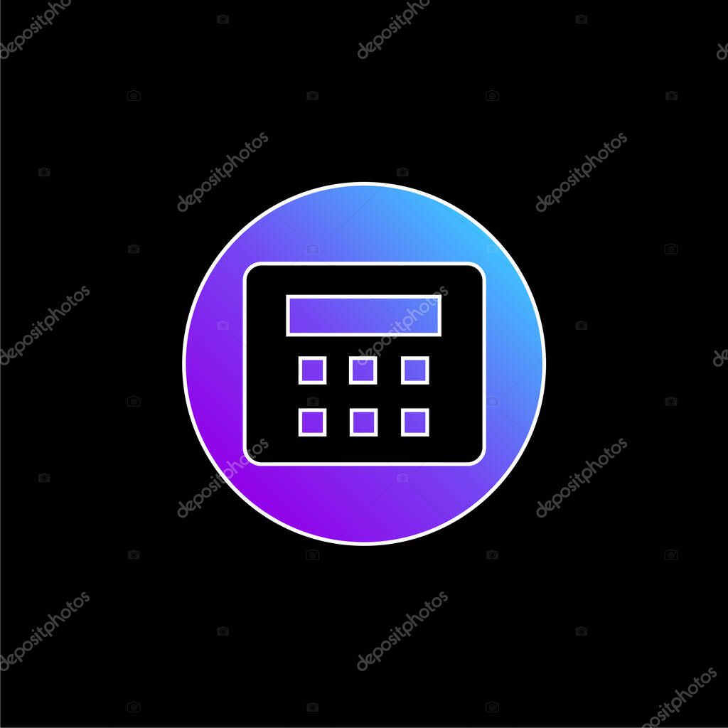 Alarm System With Password blue gradient vector icon
