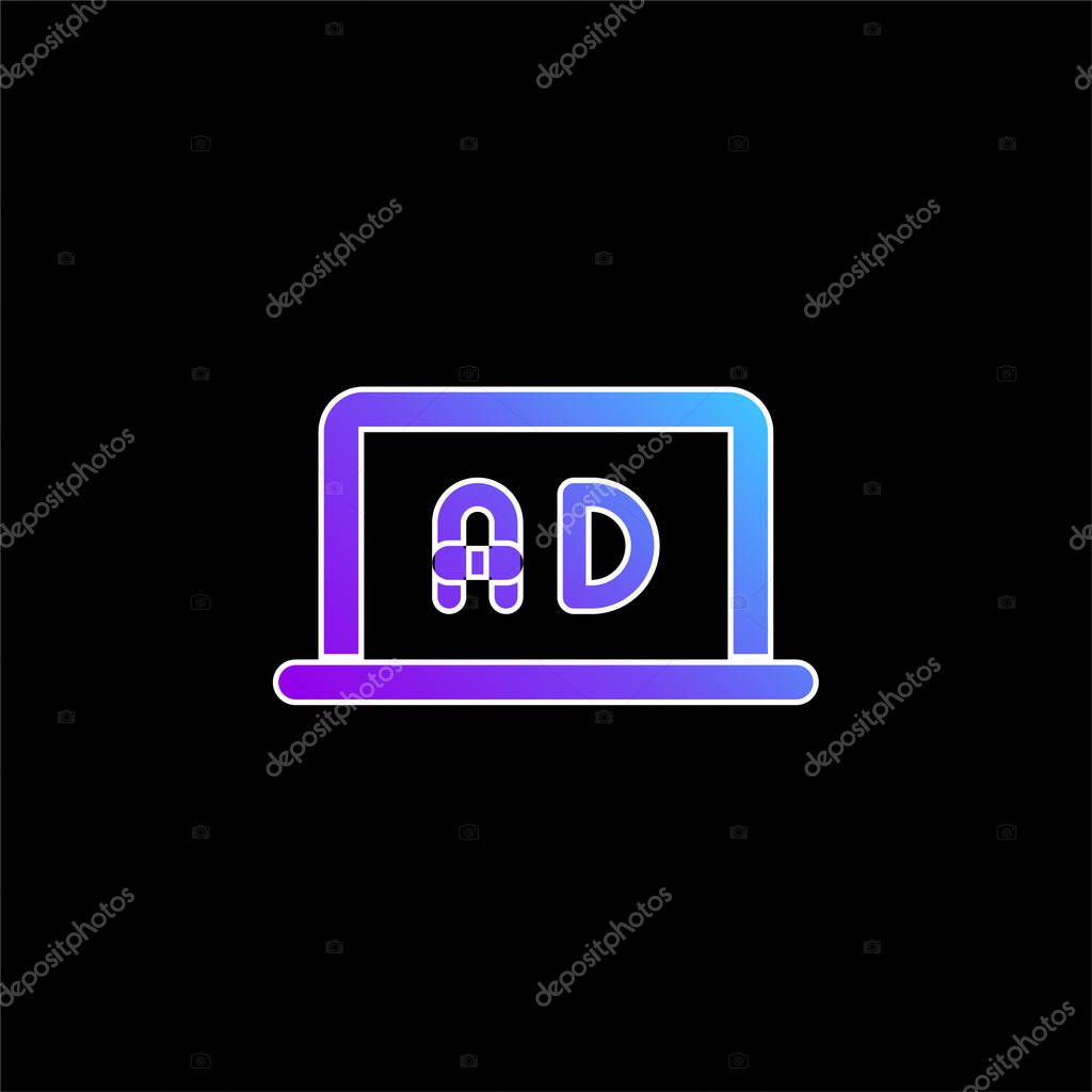 Ads blue gradient vector icon