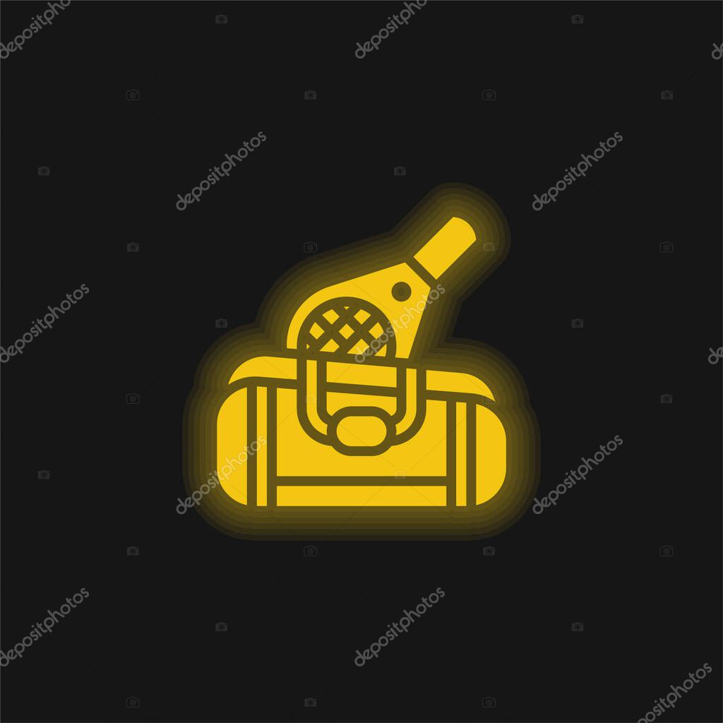 Bag yellow glowing neon icon