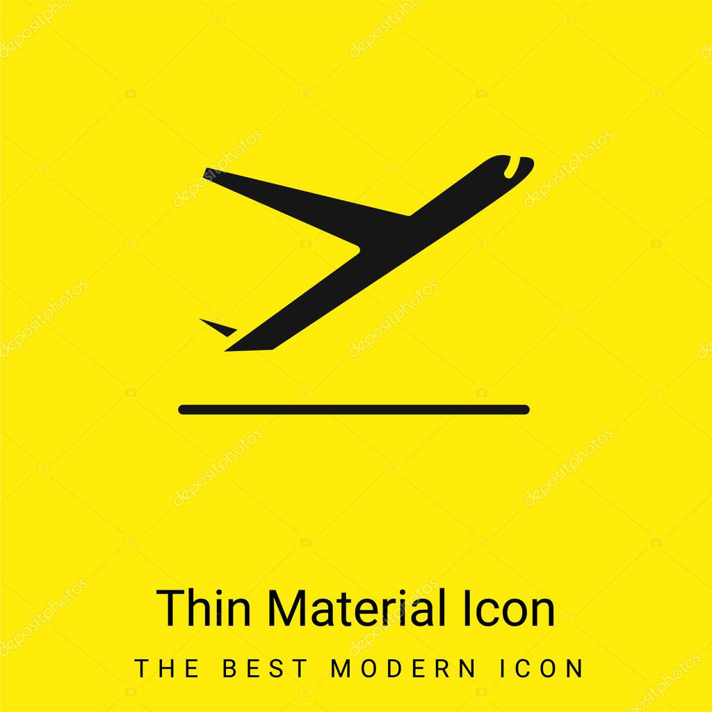 Airplane minimal bright yellow material icon