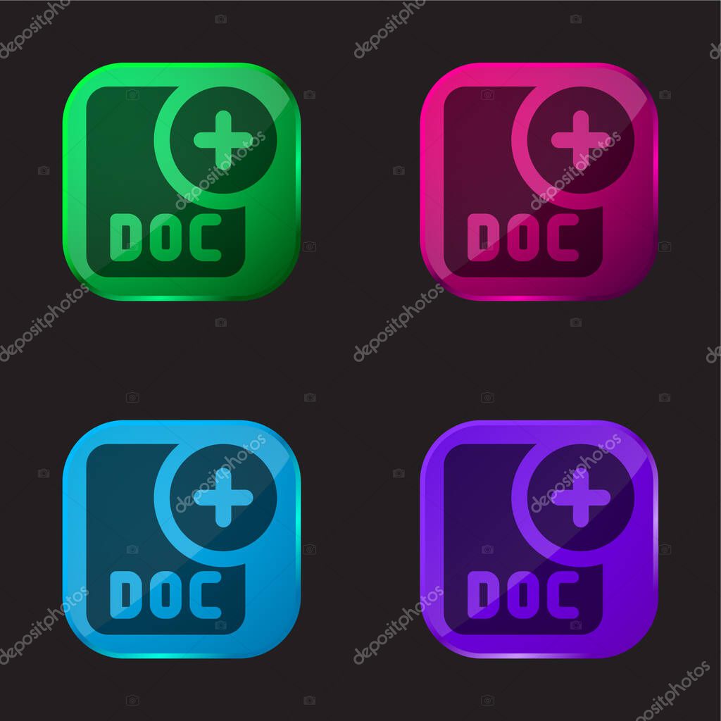 Add four color glass button icon