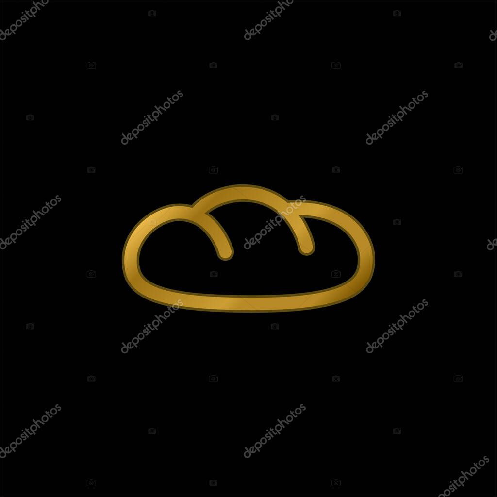 Bread gold plated metalic icon or logo vector