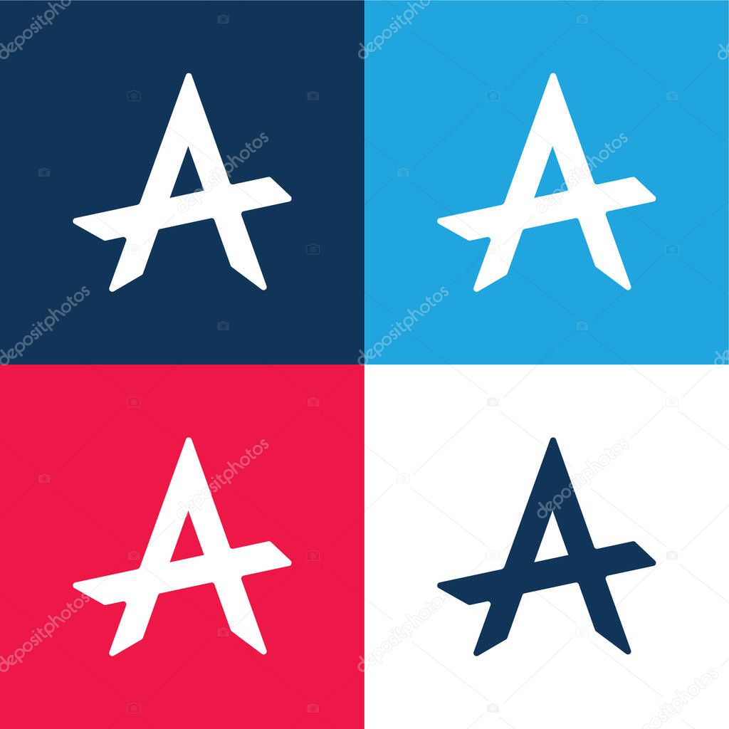 Anarchy blue and red four color minimal icon set