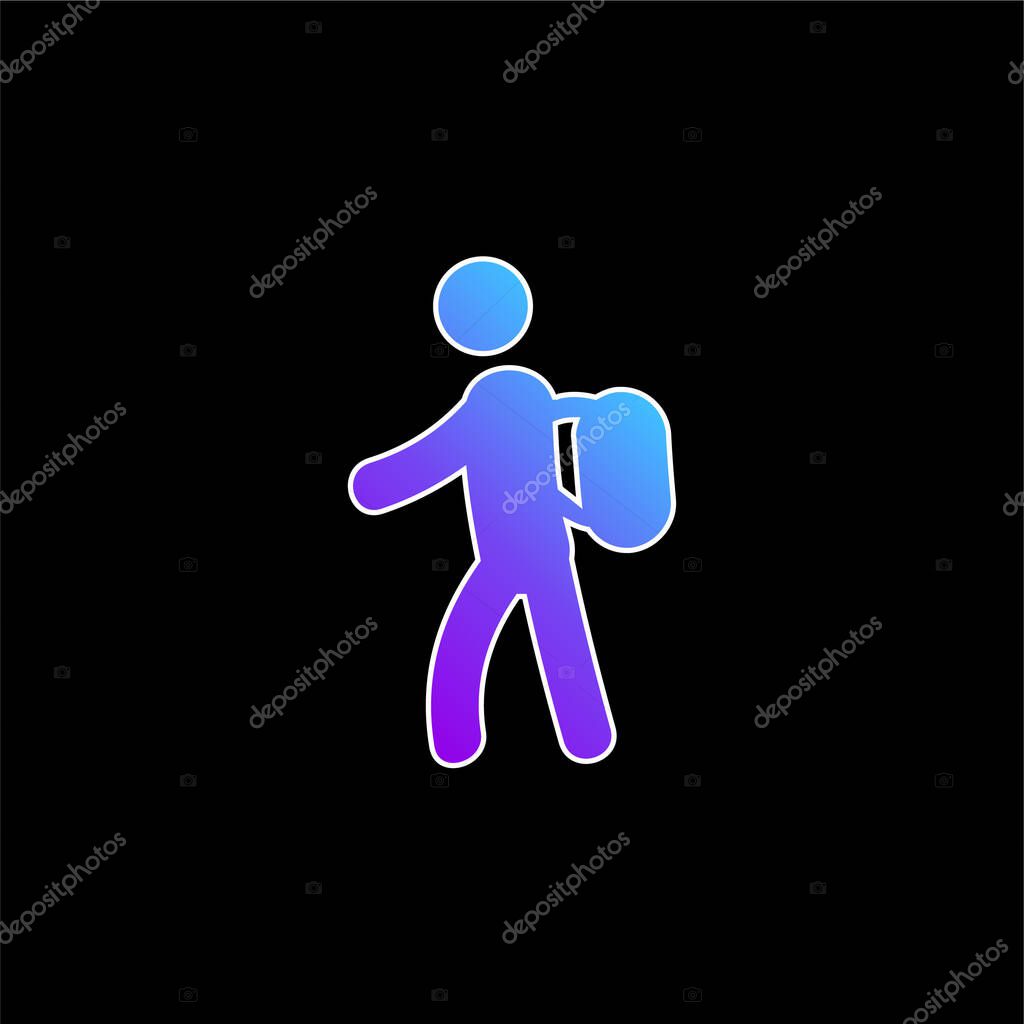 Backpacker blue gradient vector icon