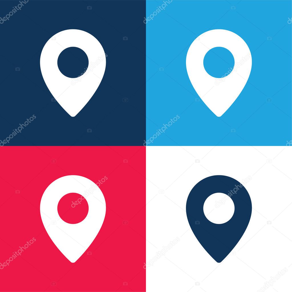 Black Placeholder Variant blue and red four color minimal icon set