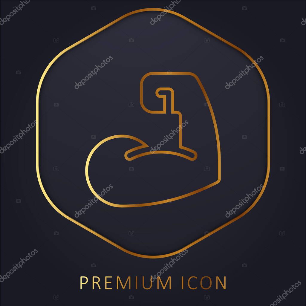 Biceps golden line premium logo or icon