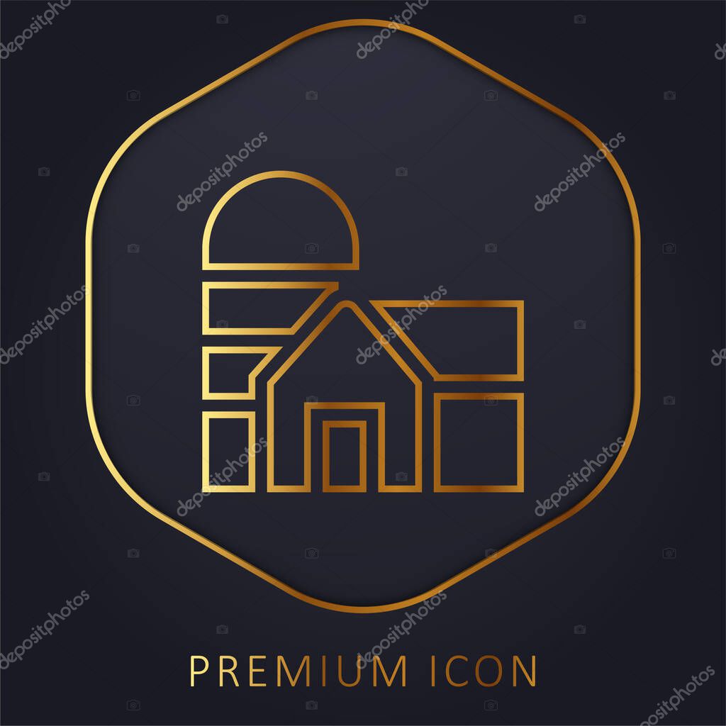 Barn golden line premium logo or icon