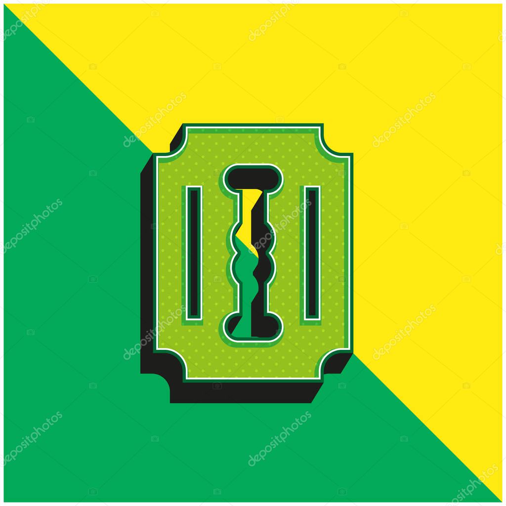 Blade Green and yellow modern 3d vector icon logo