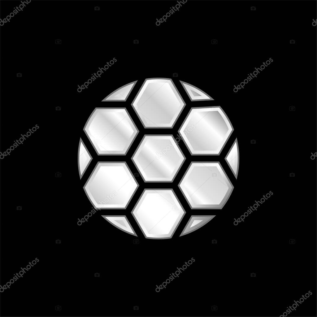 Ball silver plated metallic icon