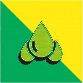 Ukázka krve Zelená a žlutá moderní 3D vektorové logo ikony