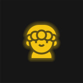 Fiú sárga izzó neon ikon