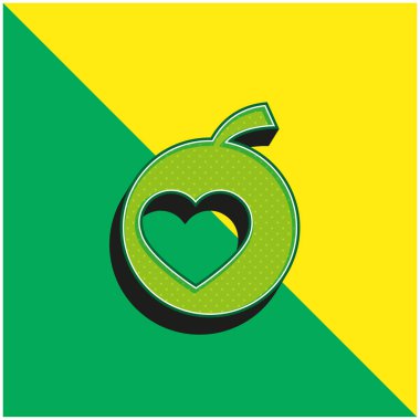 Apple Green ve sarı modern 3d vektör simgesi logosu