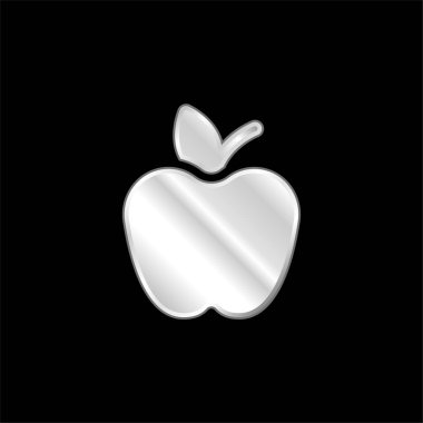 Elma gümüş kaplama metalik simge