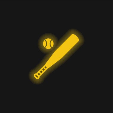 Beyzbol sarısı parlayan neon simgesi