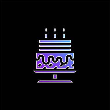 Doğum günü pastası mavi gradyan vektör simgesi