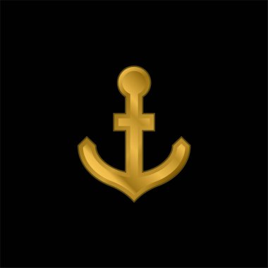 Çapa altın kaplama metalik simge veya logo vektörü