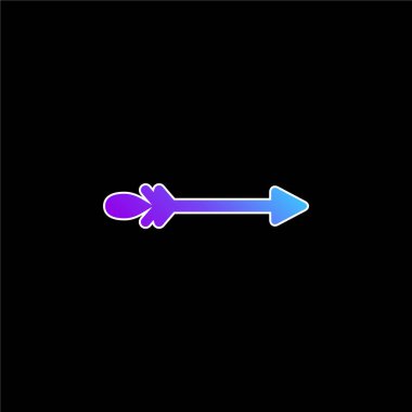 Ok mavi eğimli vektör simgesi