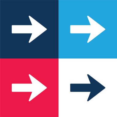 Arrow Pointing To Right blue and red four color minimal icon set clipart