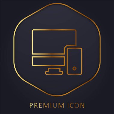 Uyarlamalı altın çizgi prim logosu veya simgesi