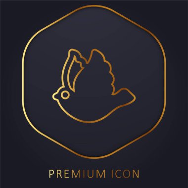 Kuş altın çizgisi premium logosu veya simgesi