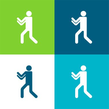 Boks Silueti Düz Düz Renk en az simge seti