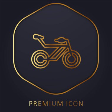 Altın çizgili bisiklet logosu veya simgesi