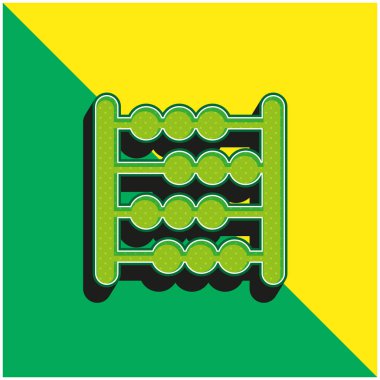 Abaküs Yeşil ve Sarı modern 3d vektör simgesi logosu