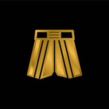 Boks Şortu altın kaplama metalik simge veya logo vektörü