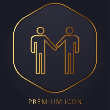 Altın çizgi prim logosu veya simgesi