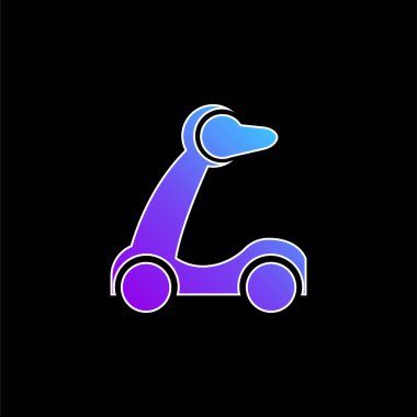 Bebek Scooter Silueti mavi gradyan vektör simgesi