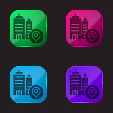 Dört renkli cam düğme simgesini adresle