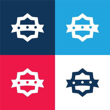 Ödül Mavi ve Kırmızı Dört Renk Minimum Simgesi