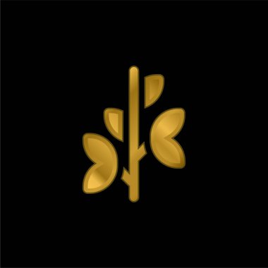Altın kaplama metalik simge veya logo vektörü